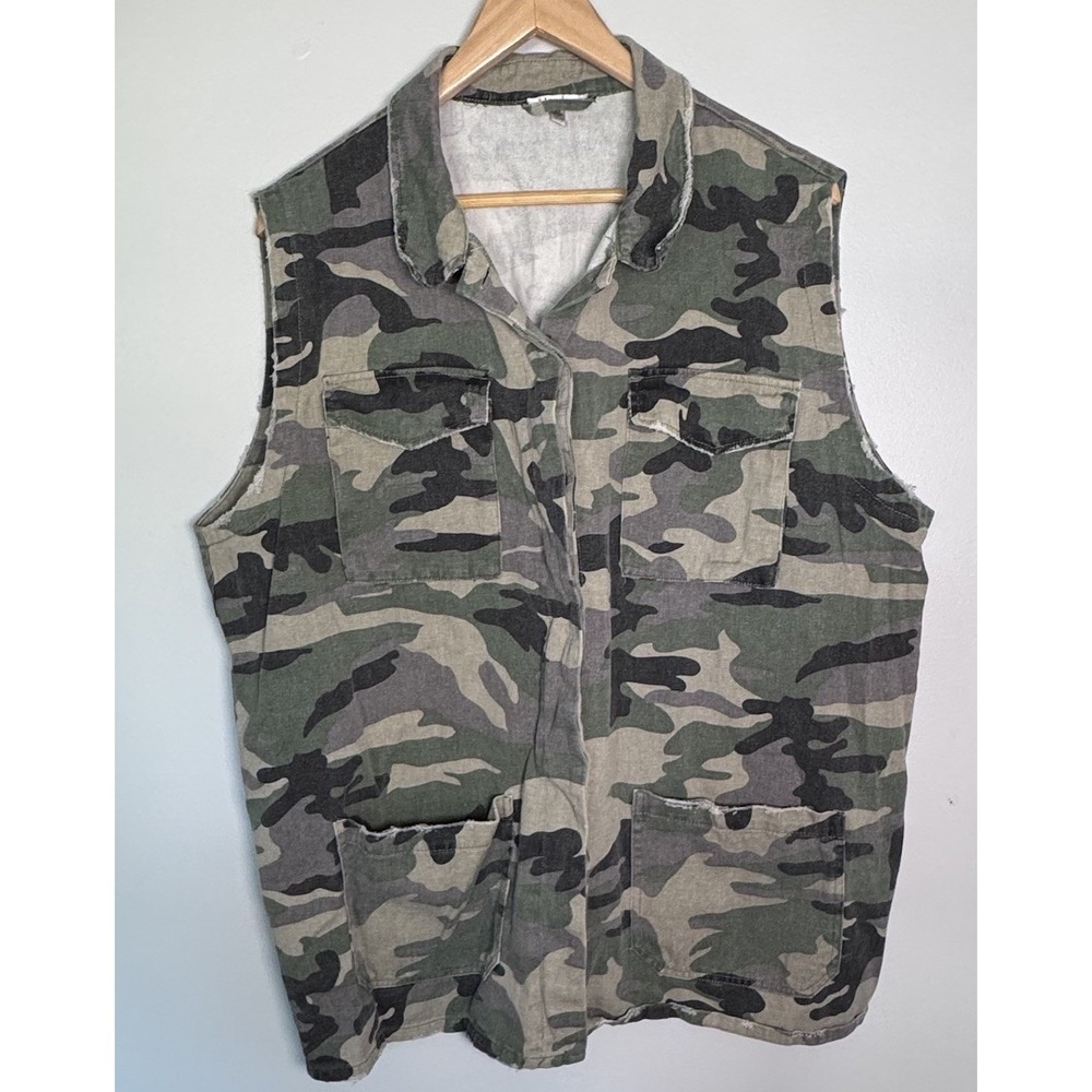 Women's Camouflage Camo Sleeveless Vest Grunge Campcore JODIFL Size‎ 2XL